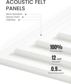 Fluxynara Large Felt Bulletin Board 48" x 36" Cork Board Alternative-12 Pack with 70 Safe Removable Adhesive Tabs, Cork Boards for Walls Cork Board for Home Office Classroom Pin Board-Milky White