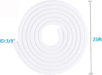 QCSIW 25ft – 3/8 inch White Split Wire Loom Tubing Cord Protector Cable Sleeve – Pet Cord Protector for Cat Chewing, for USB Power Cords Audio Video Wires