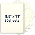 Cardstock 8.5 x 11, Thick Printer Paper, Card Stock Paper 200 gsm, 80 Sheets Cream Card Stock, Off White Heavy Card stock, Construction Paper for Invitations, Diy Cards, Business Cards, Drawing etc