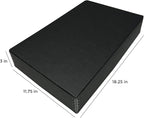 Lineco Museum Archival Storage Box, 11.75x18.25x3 in. Drop Front Design. Acid-Free with Metal Edge. Organize Photos, Pictures, Prints, Documents, Crafts, DIY. Black, 1 Pack