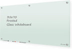 J&J worldwide Glass Whiteboard 6' x 3', Frosted Glass Dry Erase Board Non-Magnetic, Semi-Transparent, Includes Markers, Marker Tray, Eraser for Wall, Office, Home, School