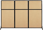 Versare Workstation Partition | Portable Wall Divider | Modern Office Cubicle | Free Standing Privacy Screen | Flexible Work Space | 99" x 70" Natural Maple Wood Grain Panels No Window