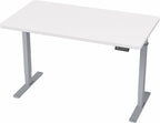 VIVO Electric 43 x 24 in Standing Desk, Memory Height Adjustment, 1B Series, Holds 220 lbs, One-Piece White Top, Gray Frame, DESK-KIT-1G4W