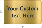 SmartSign Custom Brass Sign - 5" x 8", 40 mil REAL Bugle Brass Metal, Personalized Name Door Sign, Heavy-Duty Premium Engraved Door/Wall Mount Plaque for Business/Office, Gold and Black