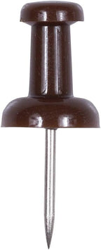 JAM PAPER Colorful Push Pins - Chocolate Brown Pushpins - 100/Pack