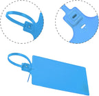 400Pcs Plastic Seals Shipping Label Tags, Writable Marker Big Sign Tie for Logistics, 255mm Total Length Self Locking Inventory Waterproof Tag Fastener with 3 Marker Pen (Blue)