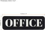 PATIKIL Office Sign, 2 Pack Acrylic 6"x2" Self Adhesive Door Sign Sticker Waterproof Decor Label for Office Home Business, Black