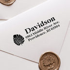 Custom Floral Address Stamp | Choose from 12 Designs | Multiple Ink Color Options | Envelope Return Address Stamp for Couple or Family (Design 7, Medium)