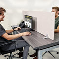 OBEX Free Standing Desk PET Privacy Screen, Table Top Home & Office Furniture Partitions and Dividers, Portable Workstation Freestanding Panels, 24" x 36" Sand