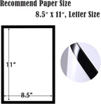 JIUYE 24Pcs 8.5x11 Magnetic Sign Holder Wall Mount,Self-Adhesive Plastic Display Frames,Clear PVC Sign Holder with Magnet Strip Border for Window/Door/Fridge/Document Notice Paper,Black