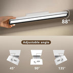 XmnSoly Magnetic Light Bar, 16.5in Rechargeable LED Desk Light Bar with Remote Control, 3000K, 4500K, 6000K Color Temperature Under Cabinet Lighting for Desk, Home Office, Under Shelf