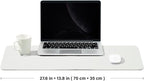 Leather Desk Mat - Non-Slip PU Desk Pad for Office and Home - Desk Organization and Accessories - Ideal for Large Mouse Pad and Desk Mats on Top of Desks (White,27.6"x 13.8")