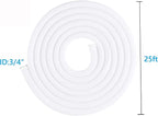 QCSIW 3/4"-25ft Braided Cable Sleeve Protector - Self-Wrapping Split Wire Loom for Home Theater, Pet-Proof Cord Organizer, Heat-Resistant, White