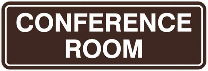 Standard Conference Room Sign - Dark Brown - Medium 10 Pack