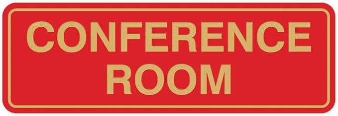 Standard Conference Room Sign - Red/Gold - Small 5 Pack