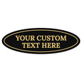 Custom Wall or Door Sign, Personalized Oval Plaque Engraved Message for Bussiness, Property and Home Indoor/Outdoor, 4x12 Inches, Made in USA by Sigo Signs