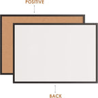 Board2by 2-Pack Cork Board Bulletin Board 36 x 48, Black Wood Framed 4x3 Corkboard, Office Board for Wall Cork, Large Wall Mounted Notice Pin Board with 32 Push Pins for School, Home & Office