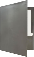 JAM PAPER Laminated Two Pocket Glossy School Folders - Letter Size - High Gloss Grey - Bulk 25/Pack