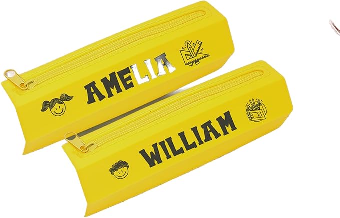 ubmpj Personalized Pouch with Your Name - Custom Pencil Shaped Case for with Zipper Pen Bag Stationery Organizer for Teacher Name Appreciation Gift