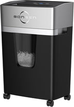 BONSEN 12-Sheet Micro Cut Paper Shredder for Home Office Use, High Security Level P-4/55 dB Ultra-Quiet / 40-Minutes Shredding Shreds Credit Card/Staples, 5.3 Gallons Pullout Bin (S3106)