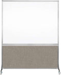 DivideWrite Mobile Whiteboard | Double Sided Dry Erase Board | Portable Office Cubicle Partition | Display for Classrooms, Conference Rooms, Meeting Areas and More | Warm Pebble 5' Wide x 6' Tall