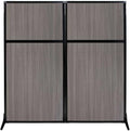 Versare Workstation Partition | Portable Wall Divider | Modern Office Cubicle | Free Standing Privacy Screen | Flexible Work Space | 66" x 70" Gray Elm Wood Grain Panels No Window