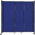 Versare Straightwall Sliding Portable Wall Partition | Freestanding Office Dividers | Locking Wheels | Temporary Room Separator | 7'2'' Wide x 7'6'' Tall Royal Blue Fabric Panels