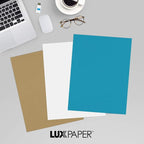 LUXPaper 8.5" x 11" Paper | Letter Size | Bright Blue | 60lb. Text | 50 Qty