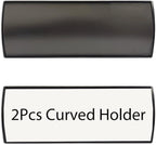 Set of 2 Curved Name Plate Holder for Doors 8" x 3" Wall Mount Office Business Door Sign Holder Aluminum Sign Frame with Adhesive Tape Plastic Film for Office Business Display(Black)