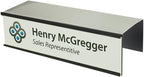 Quality Aluminum, Changeable Cubicle Nameplate Holder, Satin Silver Base, and Matte Black Name Plate Holder, Guaranteed Not to Crack (3" Depth)