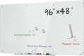 TOWON 8 x 4ft Whiteboard Huge, Glass Dry Erase Board Magnetic, 96 x 48 in, Infinity Frameless Mounting, White Surface, 4 Multi-Color Markers, 2 Strong Magnets, Pen Tray and Eraser