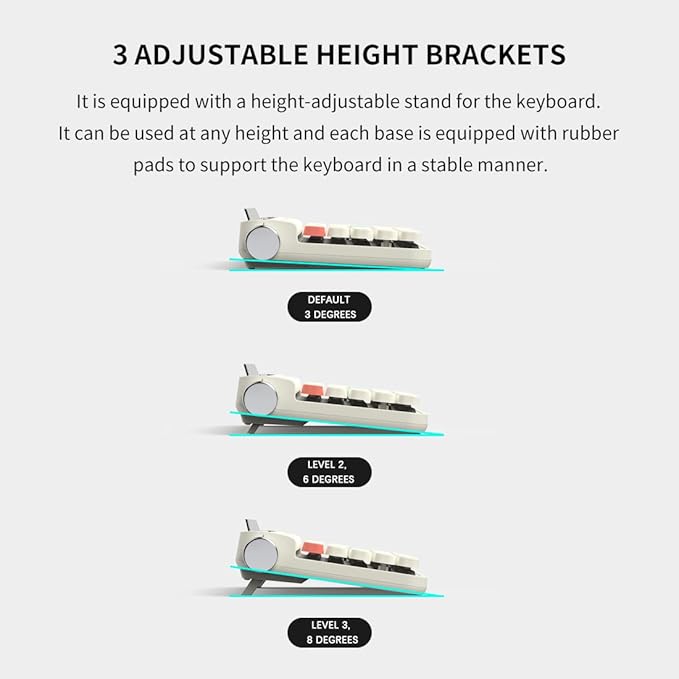 ACTTO B705 Retro Typewriter Keyboard Bluetooth,Vintage Mechanical Keyboard with Tablet Stand,LED Backlight 100 Keys Gaming Keyboard for Windows/macos/iOS/Android,Blue Switch (Ivory Butter)