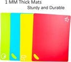 Kimmoker Flexible Cutting Boards Set, Cutting Board Mats for Cooking, 2 Pack Colored Cutting Board Set with Easy-Grip Handles, Flexible Plastic Cutting Sheet Set of 4 (2)