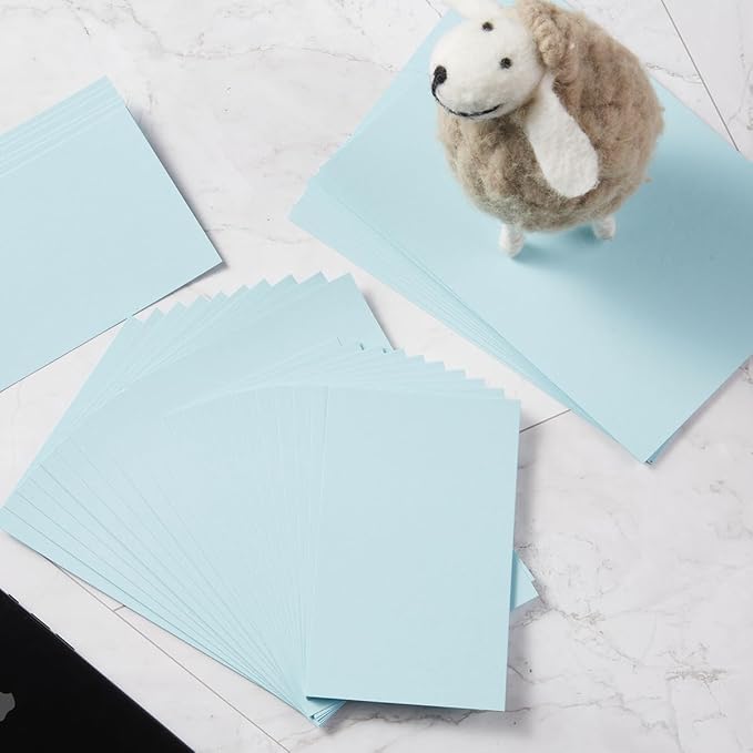 50 Sheets Blank Cardstock Paper 250 GSM Thick Heavy Cards Stock for DIY Art Projects, Card Making, Postcards, Greeting Cards, Birthday Party, Wedding Invitation (Light Blue, 4x6 inches)