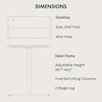 FitStand Adjustable Stand Up Desk Standing Desk, 40x24 Inches Home Office Desks with Memory Preset Computer Workstation, Splice Black Top + Black Frame