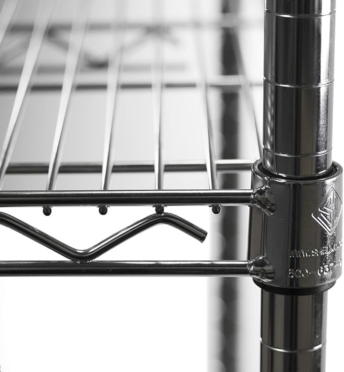 Shelving Inc. 8" d x 48" w Chrome Wire Shelving with 3 Tier Shelves, Weight Capacity 800lbs Per Shelf