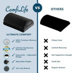 ComfiLife Foot Rest for Under Desk at Work – Adjustable Height Memory Foam Foot Stool for Under Desk, Office Chair & Gaming Chair – Ergonomic Footrest for Back & Hip Pain Relief (Black)