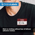 Printable Name Tags - 2-1/3 x 3-3/8 - Pack of 200, 25 Sheets - Inkjet or Laser Printer - Online Labels