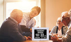 TMC 8 Inch Dementia Clock for Seniors - Medication Reminders, 12 Custom Alarms, Auto-Dimming Large Display Digital Calendar with Multi-Language Support USB Photo & Video Playback, Wall or Desk Mount