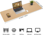 Desk Mat,47.2" x 17" Leather Desk mat,Double-Sided Desk Pad,Desk matt for Desktop,Large Mouse Pad,Office Desk mat,Waterproof Desk Blotter pad for Office&Home(Dark Apricot)