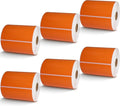BETCKEY - 4" x 5" Large Shipping & Multipurpose Labels Compatible with Zebra & Rollo Label Printer,Premium Adhesive & Perforated[Orange, 6 Rolls, 2100 Labels]