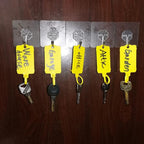 100pcs Reusable Blank Plastic Tags Ties Key Tags 1.45"*2.48" Serrated Tension Sealing Strap with Large Label Plastic Tie Mark Label Waterproof Hang Sign Write on Tag (Yellow, 100pcs)