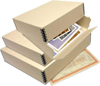 Lineco Museum Archival Storage Box, 14.75x18.75x3 in. Drop Front Design. Acid-Free with Metal Edge. Organize Photos, Pictures, Prints, Documents, Crafts, DIY. Tan, 1 Pack