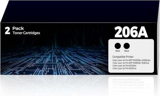 206A Toner Cartridge Color Laser Jet Pro MFP M283fdw M283cdw Compatible with HP 206A 206X HP206A W2110A Black Toner Cartridge