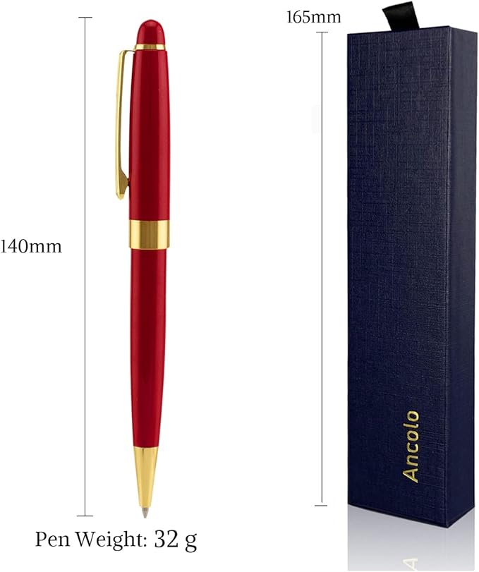 Ancolo Personalized Business Ballpoint Pens-Medium Point Nib - Quality Pens Metal Body no plastic, Engraving With Your Name/Message Corporate Executive Gift for any occations
