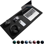 Reniteco Waterproof Large Gaming Mouse Pad with Durable Stitched Edges, Non-Slip Rubber Base, Grainy Jacquard Mouse Mat Desk Pad for Home Office Gaming, 27.6"x11.8"x0.12", Matte Black