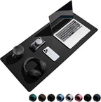 Reniteco Waterproof Large Gaming Mouse Pad with Durable Stitched Edges, Non-Slip Rubber Base, Grainy Jacquard Mouse Mat Desk Pad for Home Office Gaming, 35.4''x15.7''x0.12'', Matte Black
