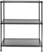Shelving Inc. 12" d x 24" w x 28" h 3-Tier Perforated Metal Shelving, Standard Duty, Weight Capacity 110 lbs Per Shelf