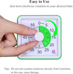 AIMILAR 60 Minute Visual Timer - Silent Timer Time Management Tool for Classroom or Meeting Countdown Clock for Kids and Adults Green