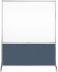 DivideWrite Mobile Whiteboard | Double Sided Dry Erase Board | Portable Office Cubicle Partition | Display for Classrooms, Conference Rooms, Meeting Areas and More | Ocean Fabric 5' Wide X 6' Tall